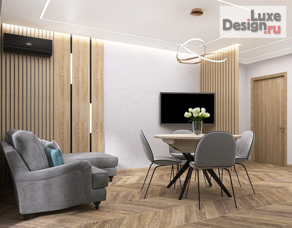 Дизайн интерьера гостиной "Интерьер квартиры в эко-стиле" (фото 4)