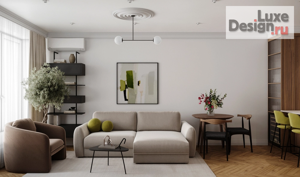 Дизайн интерьера двухкомнатной квартиры "Двухкомнатная квартира в ЖК "Речной порт"" (фото 1)