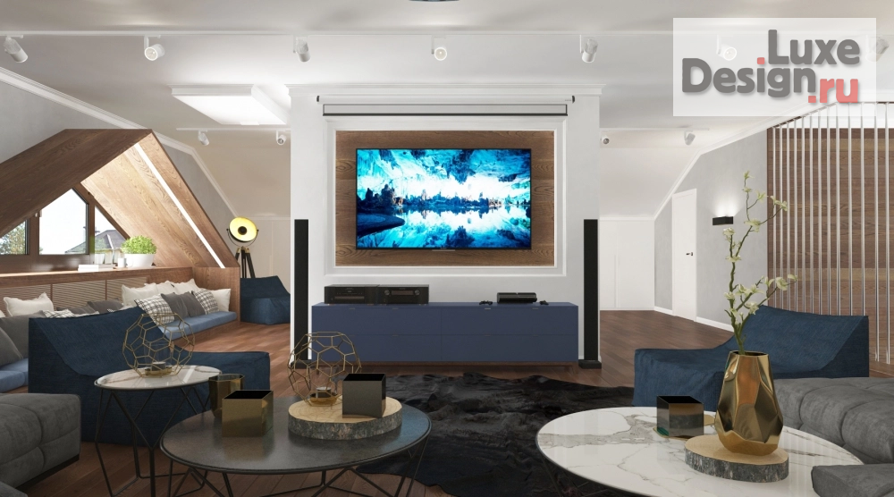 Дизайн интерьера коттеджа "Дизайн проект мансардного этажа в Индивидуальном жилом доме г. Ханты-Мансийск" (фото 4)