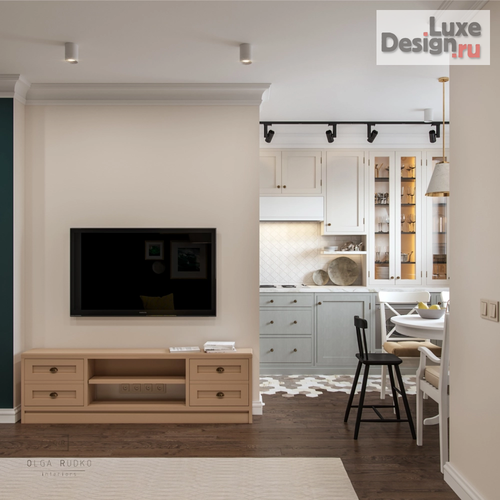 Дизайн интерьера двухкомнатной квартиры "АМЕРИКАНСКАЯ классика" (фото 7)