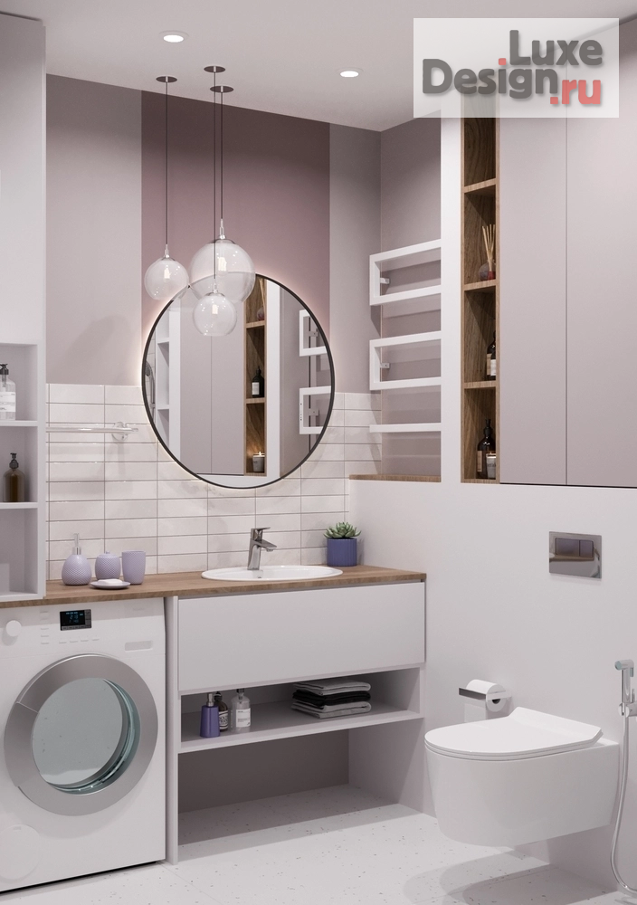 дизайн интерьера санузла "Светлый санузел" (фото 1)