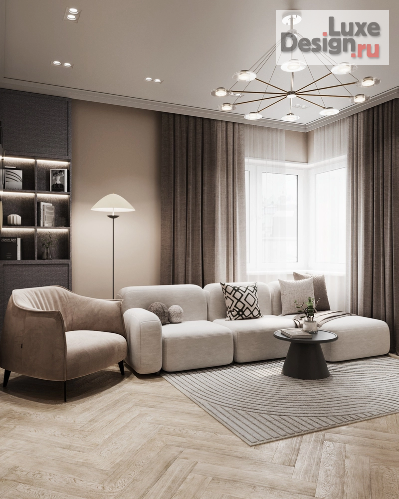 Дизайн интерьера двухкомнатной квартиры "Дизайн-проект квартиры 64м² для супружеской пары в ЖК Сити Лайф  " (фото 1)