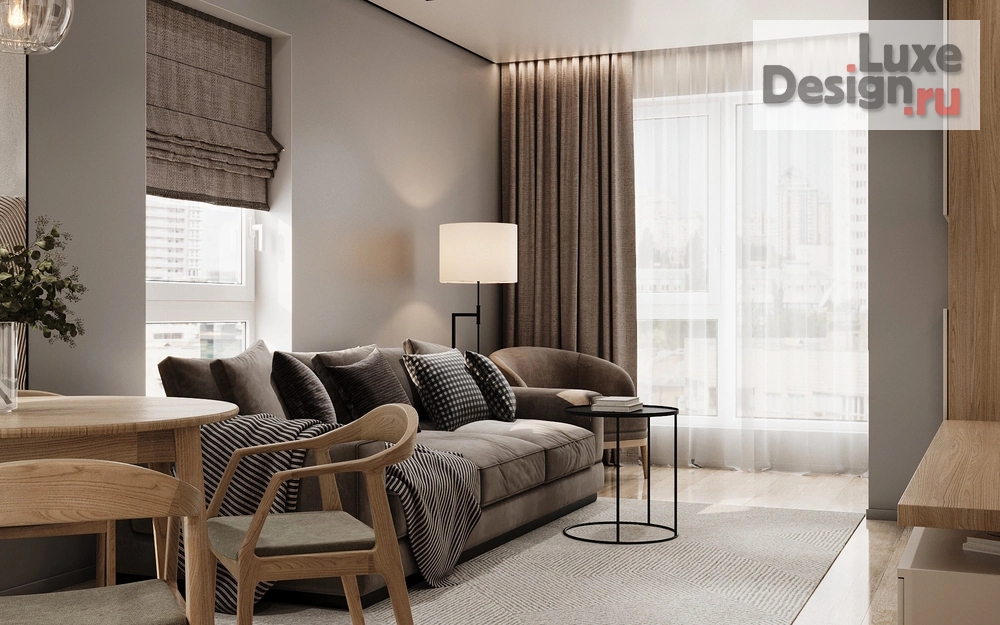 Дизайн интерьера двухкомнатной квартиры "Дизайн-проект квартиры 53м² в ЖК Сердце Сибири" (фото 3)