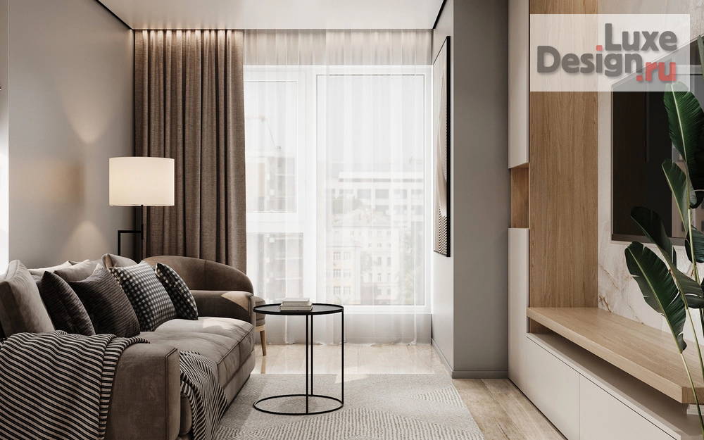 Дизайн интерьера двухкомнатной квартиры "Дизайн-проект квартиры 53м² в ЖК Сердце Сибири" (фото 4)