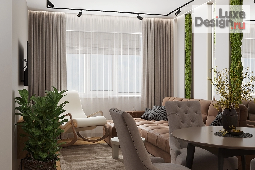 Дизайн интерьера трехкомнатной квартиры "Дизайн квартиры 3+ 78м² для семьи с двумя сыновьями в современном эко стиле." (фото 3)