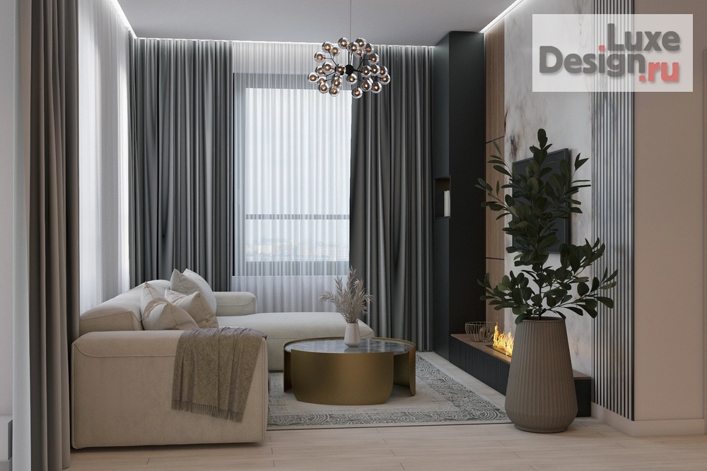 Дизайн интерьера трехкомнатной квартиры "Дизайн-проект квартиры 108м² для супружеской пары с сыном в ЖК Европейский квартал" (фото 7)