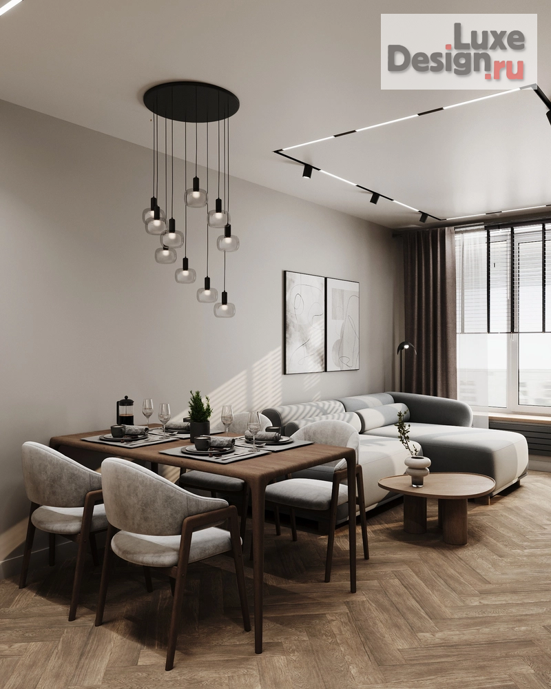 Дизайн интерьера двухкомнатной квартиры "Дизайн-проект квартиры 51м² в ЖК Речной Порт" (фото 1)