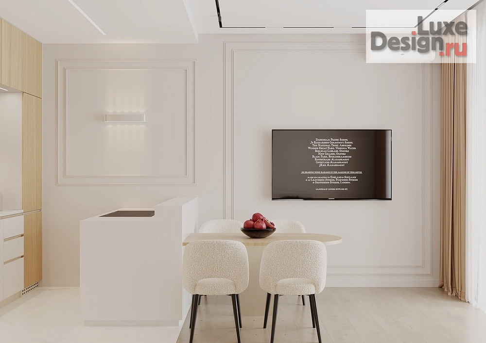 Дизайн интерьера двухкомнатной квартиры "Двухкомнатная квартира 62м² в минималистичном стиле для молодой пары с дочкой" (фото 4)