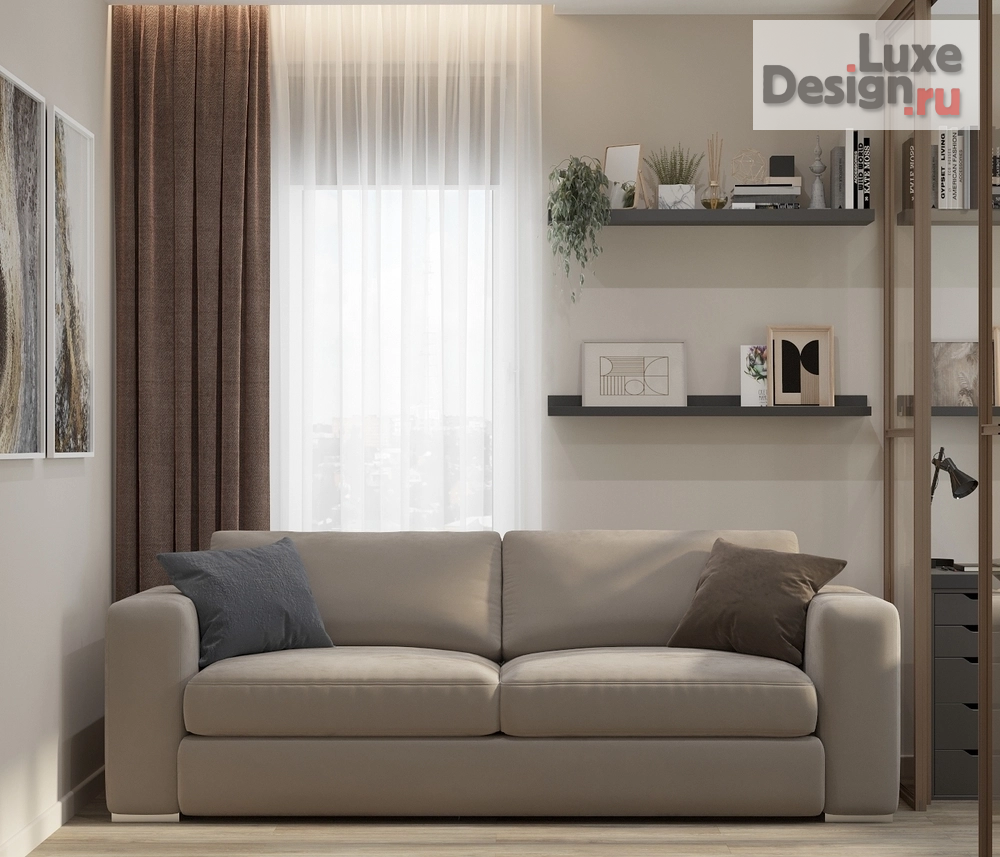 Дизайн интерьера трехкомнатной квартиры "Дизайн с синими акцентами" (фото 3)