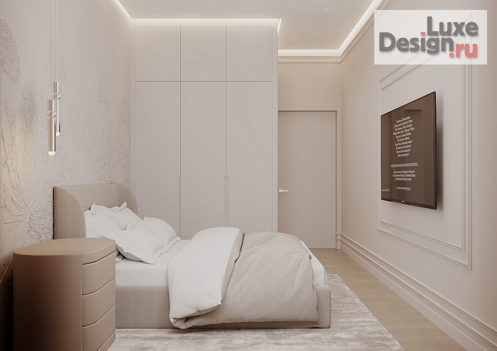 Дизайн интерьера двухкомнатной квартиры "Двухкомнатная квартира 62м² в минималистичном стиле для молодой пары с дочкой" (фото 10)