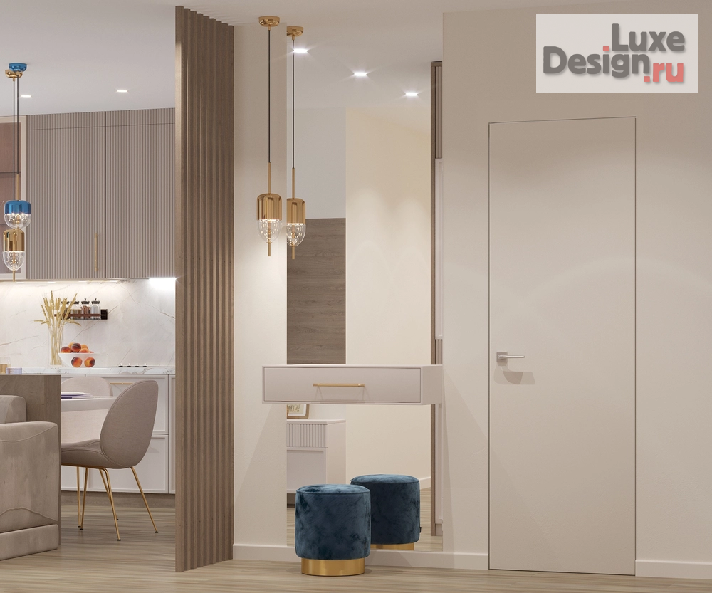 Дизайн интерьера трехкомнатной квартиры "Дизайн с синими акцентами" (фото 23)