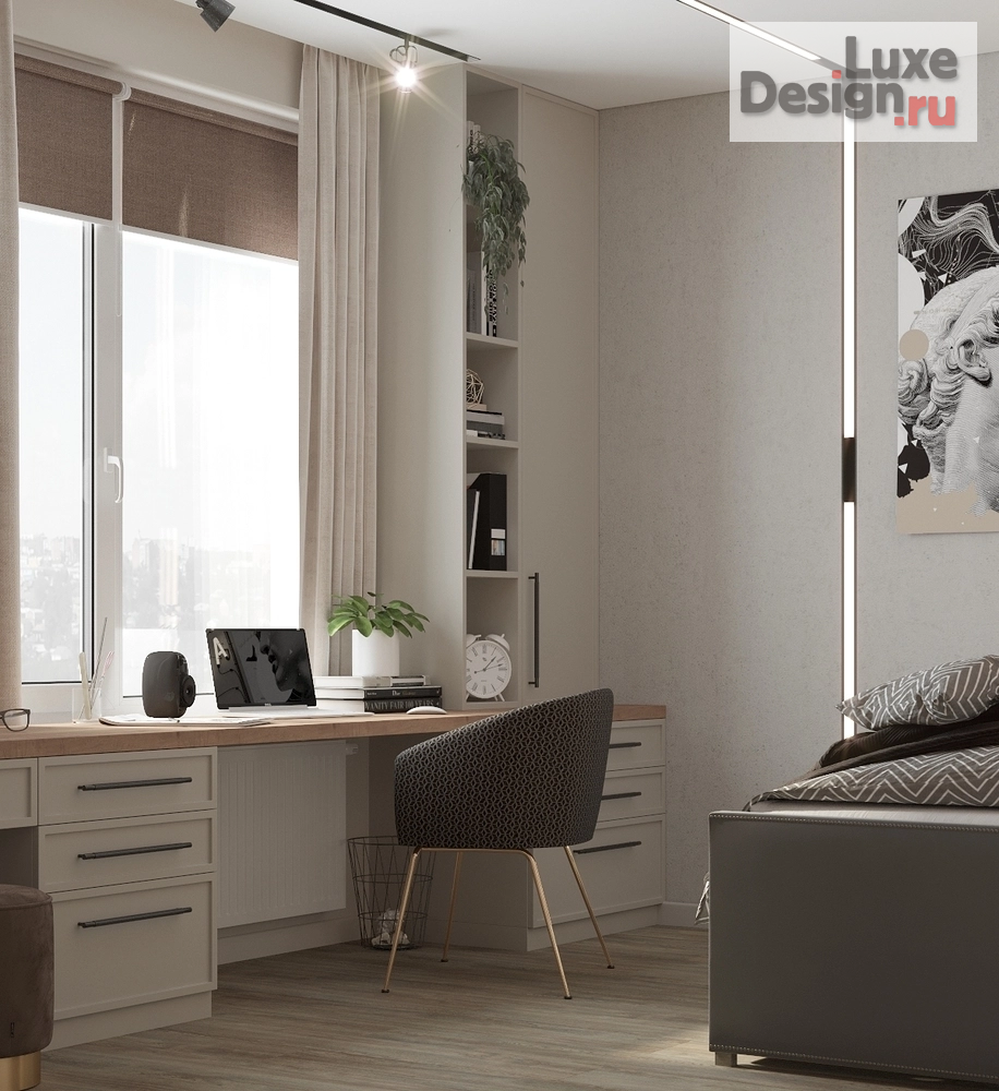 Дизайн интерьера трехкомнатной квартиры "Дизайн с синими акцентами" (фото 13)