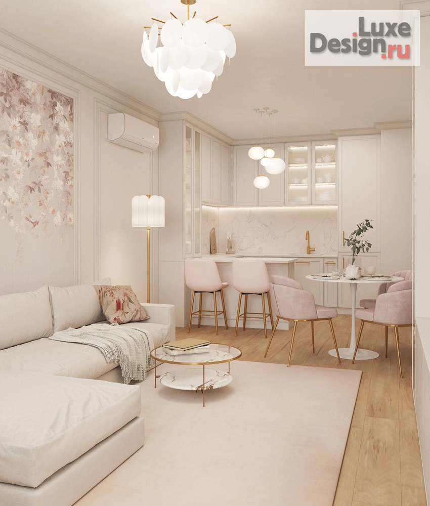 Дизайн интерьера двухкомнатной квартиры "Дизайн-проект квартиры 67м² в ЖК Ритмы" (фото 3)