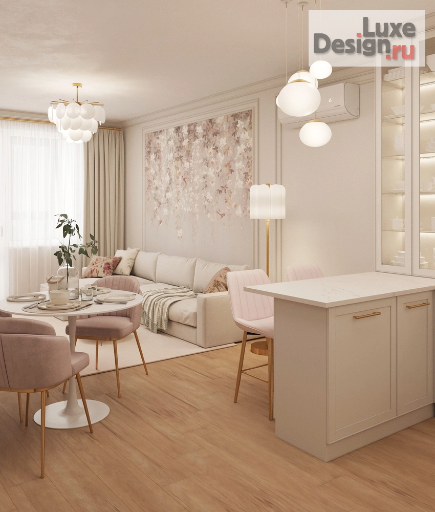 Дизайн интерьера двухкомнатной квартиры "Дизайн-проект квартиры 67м² в ЖК Ритмы" (фото 4)