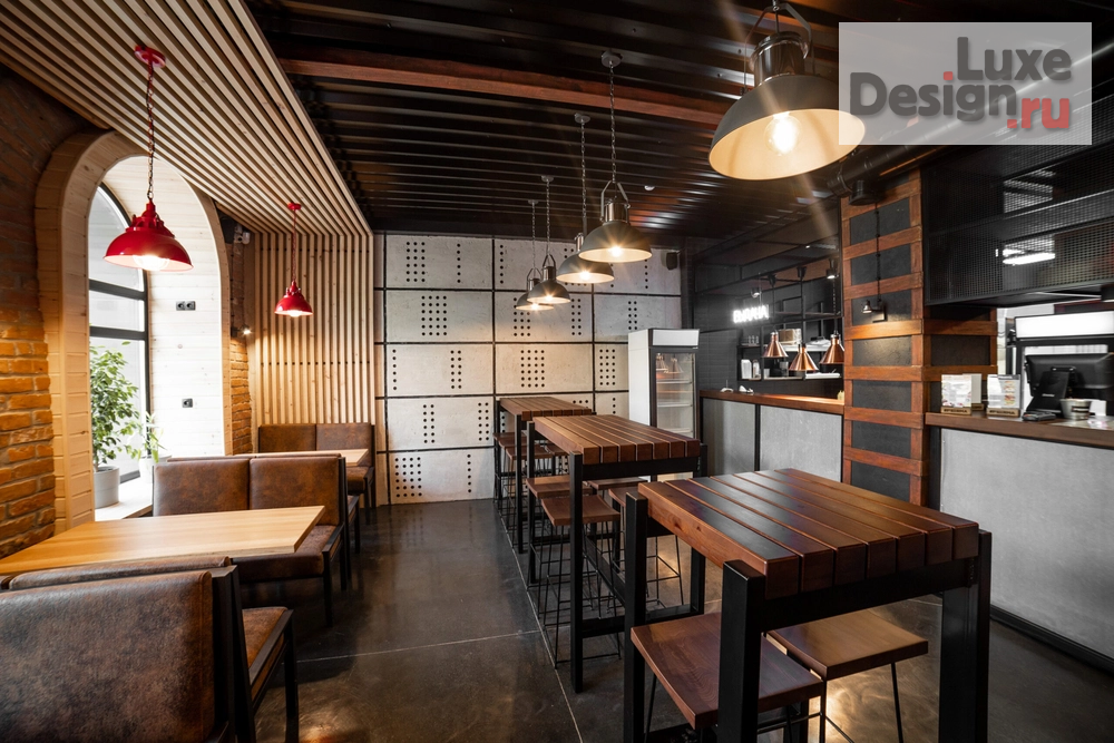 Дизайн интерьера кафе "Бургерная, 180м2" (фото 2)