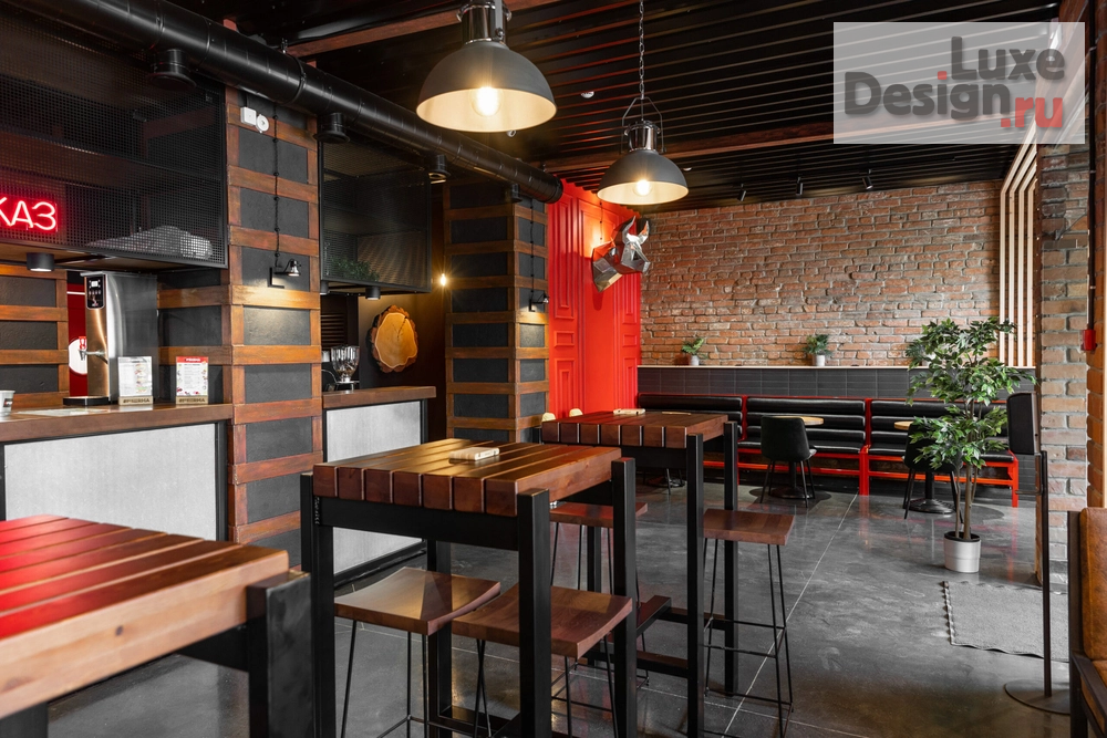 Дизайн интерьера кафе "Бургерная, 180м2" (фото 5)