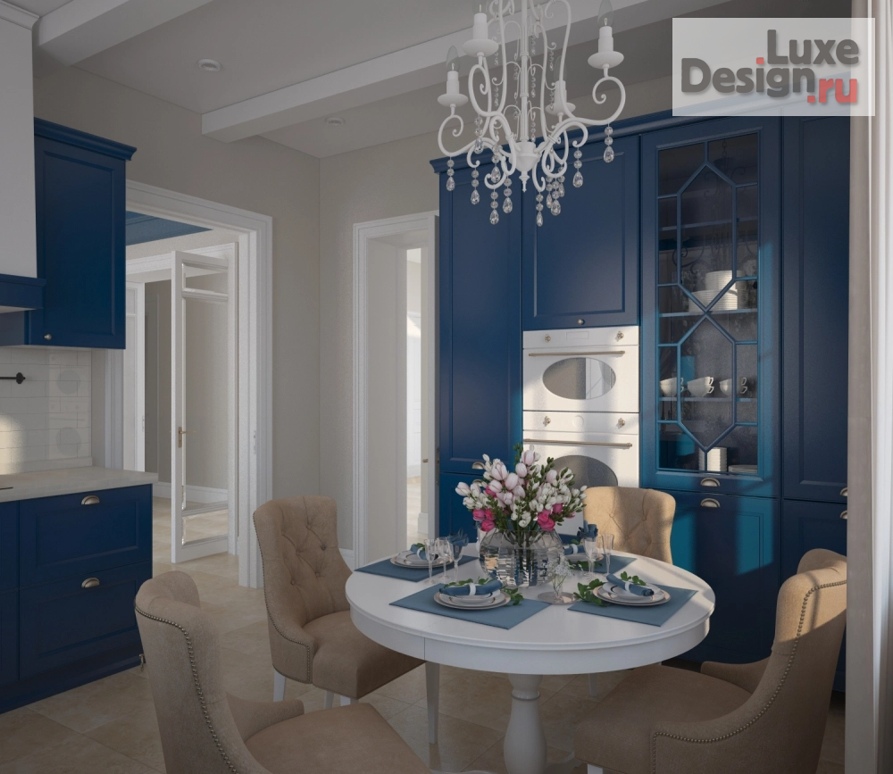 Дизайн интерьера коттеджа "Дом в васильковых тонах" (фото 1)