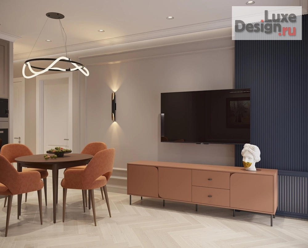 Дизайн интерьера однокомнатной квартиры "Современная Классика — вне времени, но в духе времени" (фото 3)