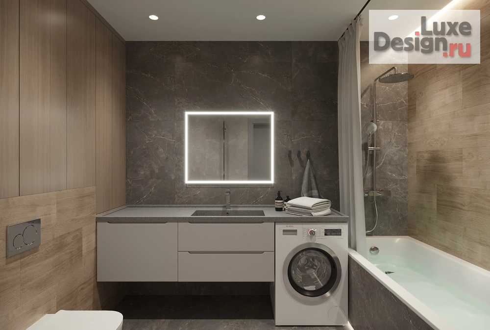 Дизайн интерьера трехкомнатной квартиры "Теплый графит" (фото 9)