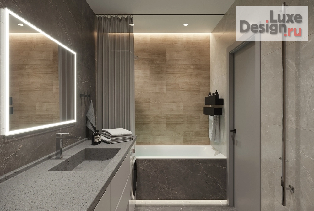 Дизайн интерьера трехкомнатной квартиры "Теплый графит" (фото 10)