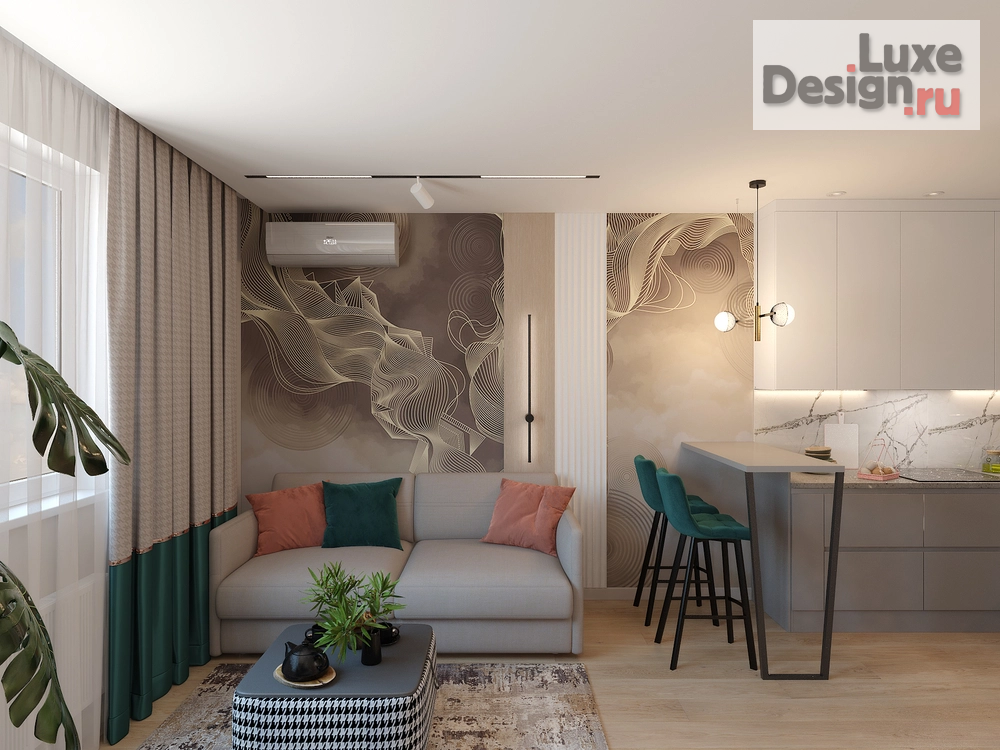 Дизайн интерьера двухкомнатной квартиры "Квартира в ЖК Финский залив" (фото 2)