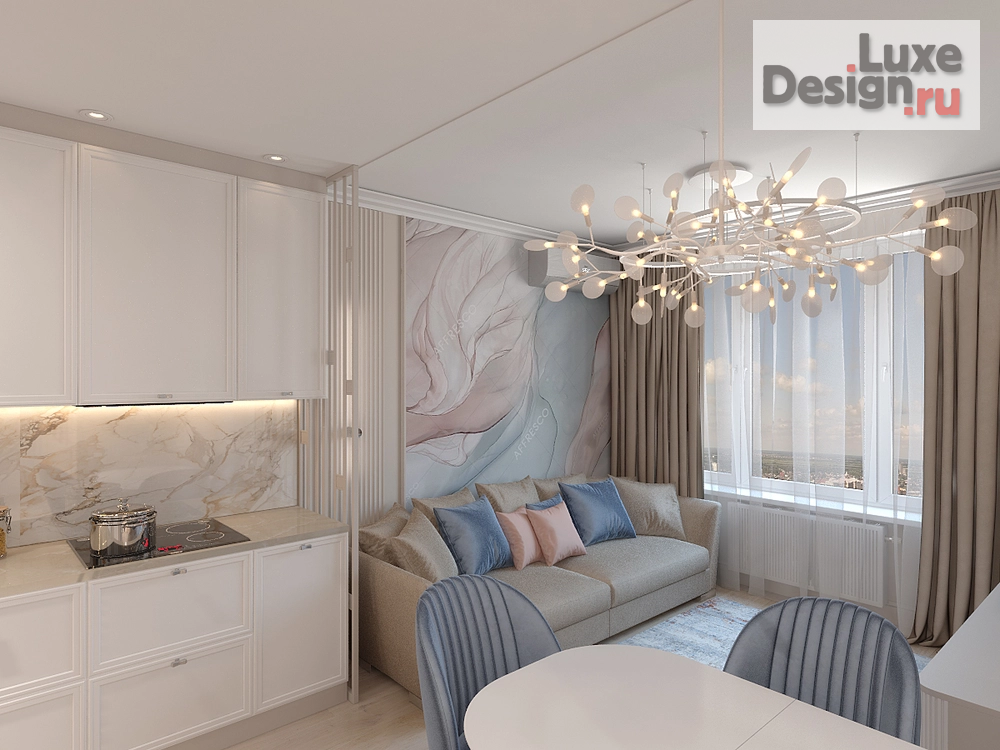 Дизайн интерьера двухкомнатной квартиры "Свобода и легкость" (фото 1)
