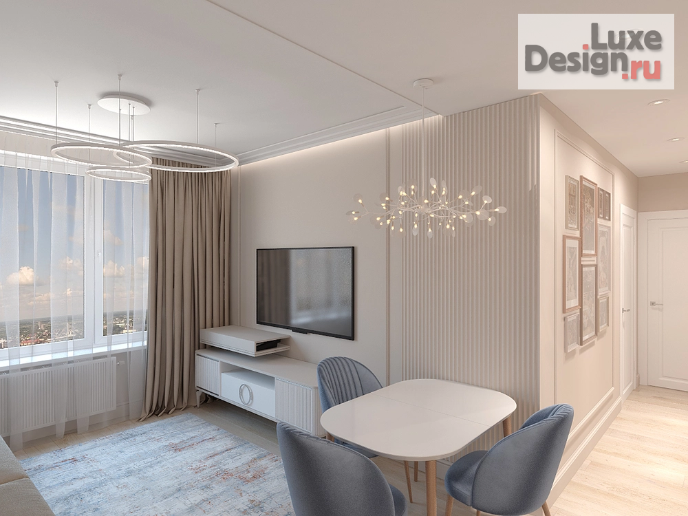 Дизайн интерьера двухкомнатной квартиры "Свобода и легкость" (фото 6)