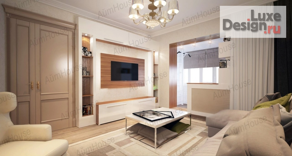 Дизайн интерьера гостиной "Дизайн гостиных" (фото 2)