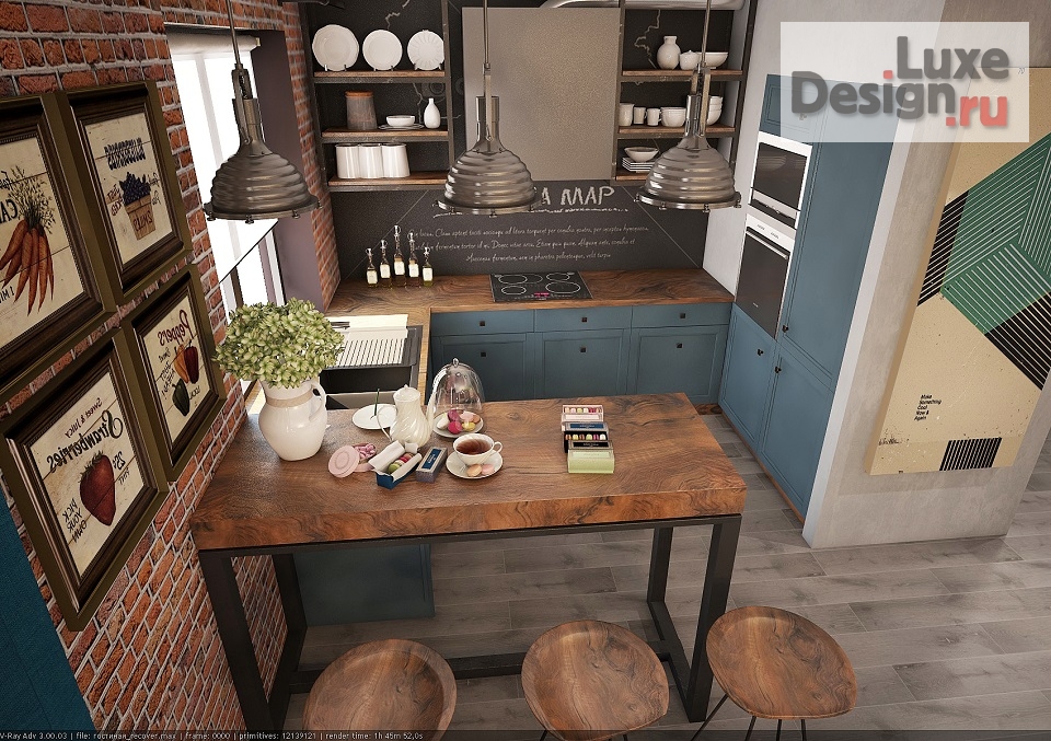 Дизайн интерьера спальни "Проект квартиры в стиле ЛОФТ" (фото 4)