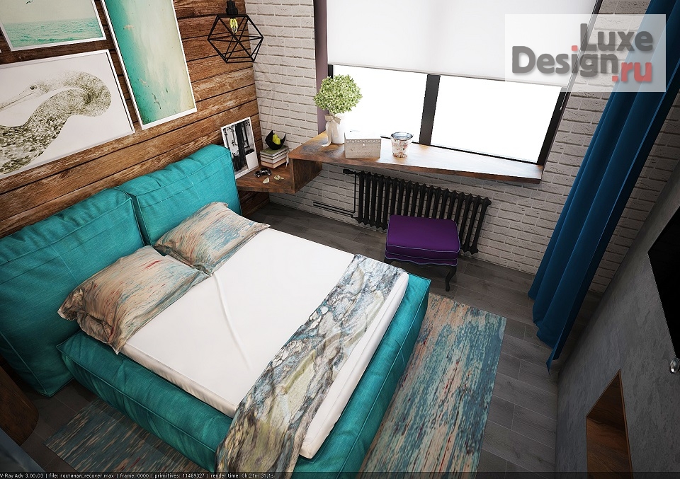 Дизайн интерьера спальни "Проект квартиры в стиле ЛОФТ" (фото 2)