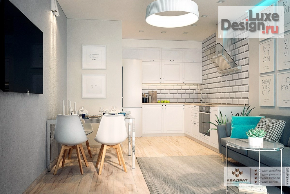 Дизайн интерьера гостиной "Интерьер кухни-гостиной" (фото 3)