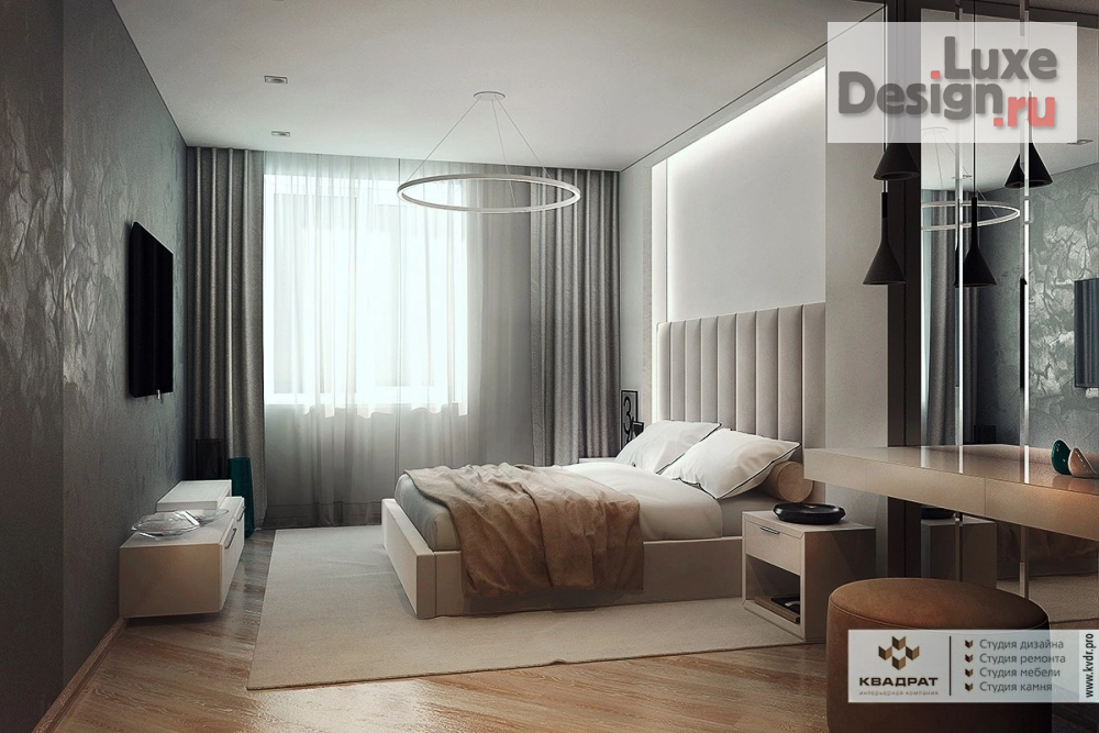 Дизайн интерьера спальни "Визуализация спальни в ЖК "Антарес" г. Екатеринбург" (фото 2)