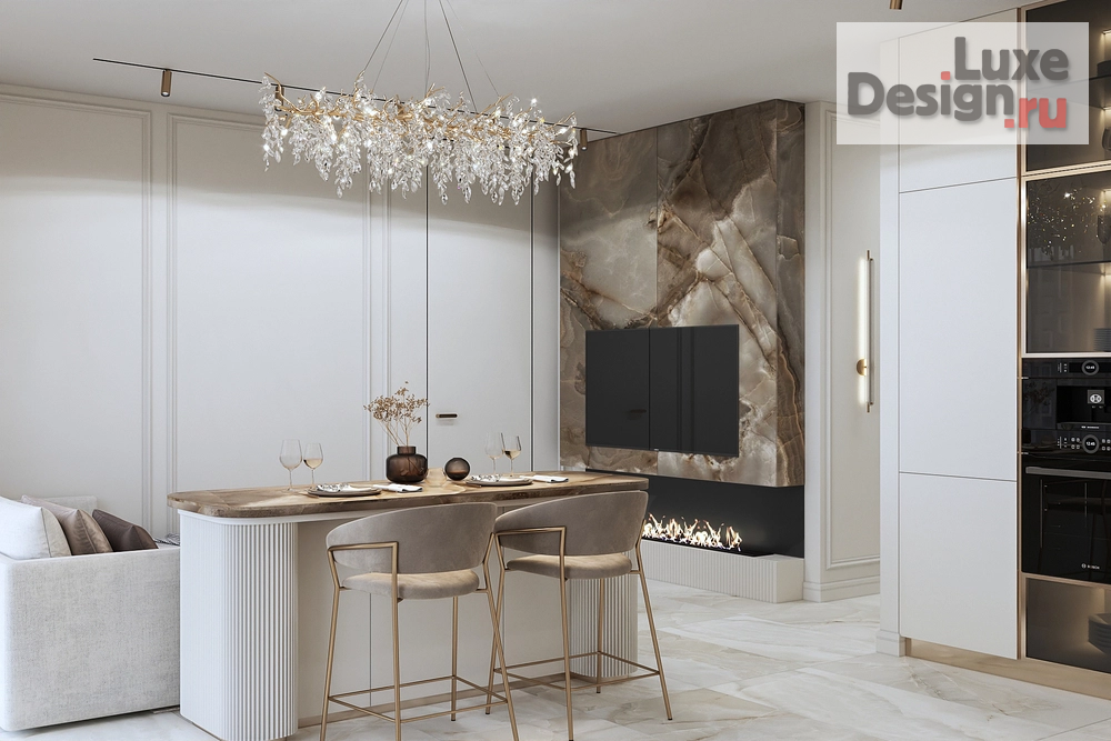 Дизайн интерьера двухкомнатной квартиры "Квартира в стиле Ар-деко в Москве" (фото 7)