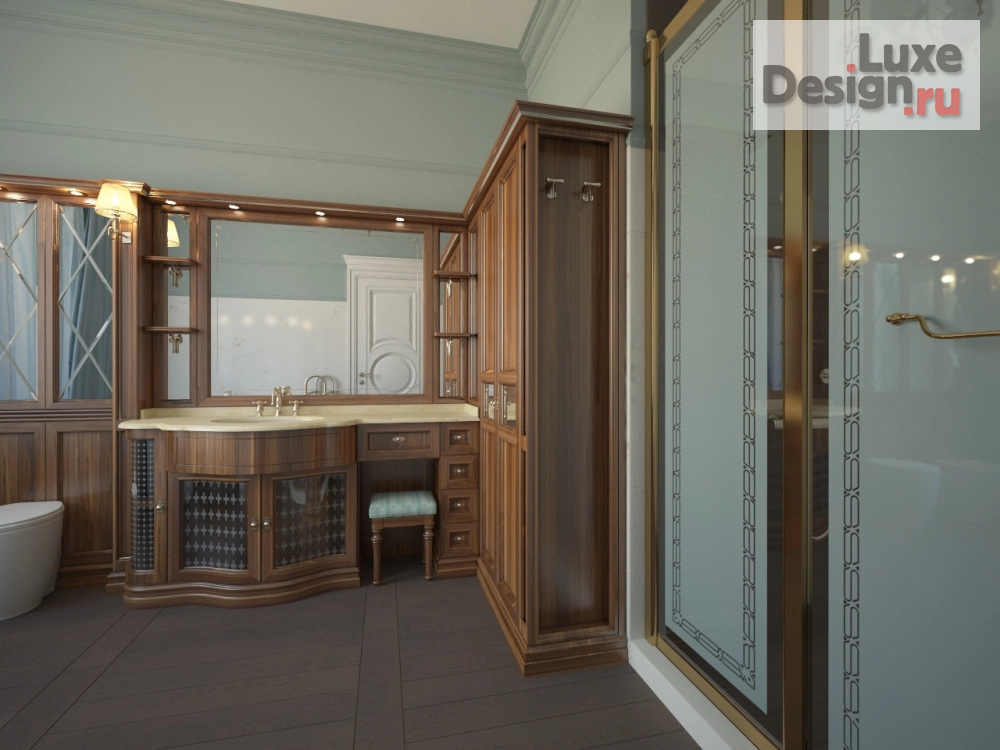 Дизайн интерьера коттеджа "ВАННАЯ КОМНАТА" (фото 4)