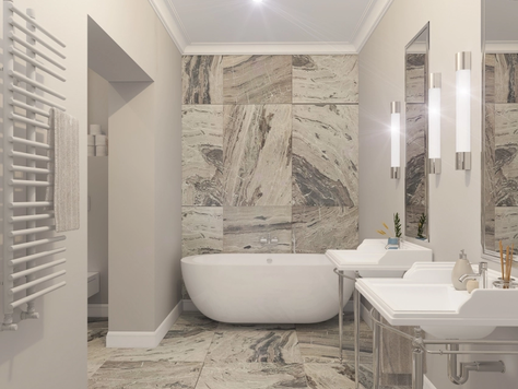Дизайн интерьера ванной в Тюмени "Ванная комната в серой гамме"