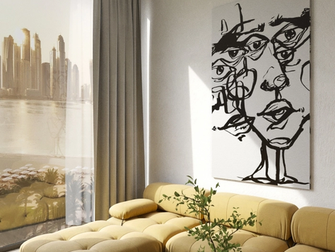 Дизайн интерьера апартаментов в Тюмени "Апартаменты в Дубаи. Кухня-гостиная"