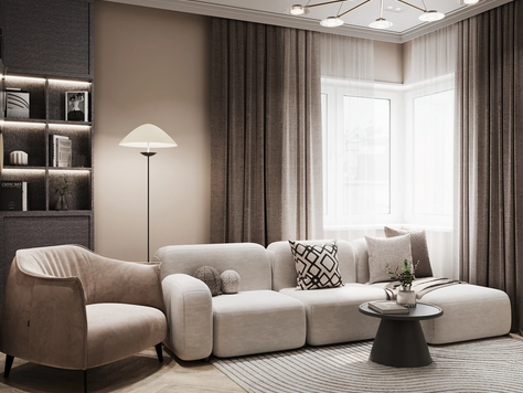 Дизайн интерьера двухкомнатной квартиры в Тюмени "Дизайн-проект квартиры 64м² для супружеской пары в ЖК Сити Лайф  "