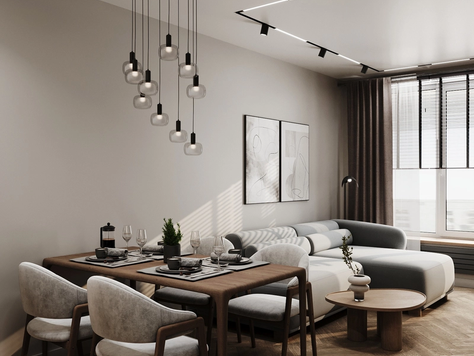 Дизайн интерьера двухкомнатной квартиры в Тюмени "Дизайн-проект квартиры 51м² в ЖК Речной Порт"