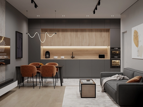 Дизайн интерьера в Тюмени "Дизайн-проект квартиры 70 м2 в ЖК "DOK""